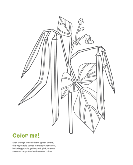 Green beans coloring page