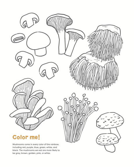 Mushrooms coloring page