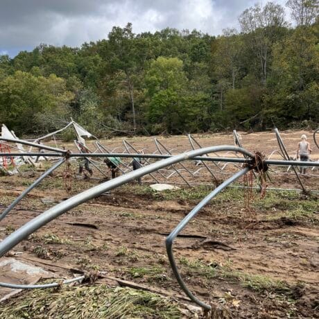 Hurricane Helene damage at Green Toe Ground Farm