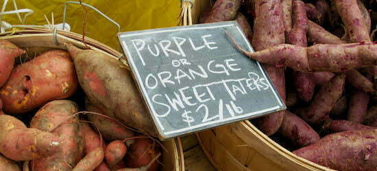 purple and orange sweet potatoes