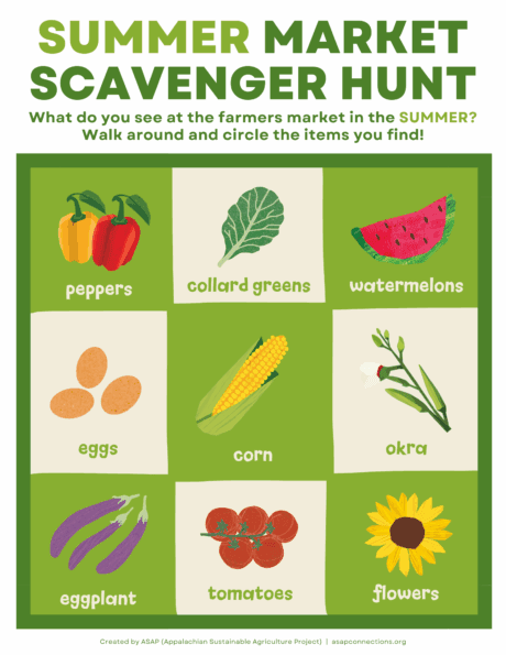 Summer (August/September) scavenger hunt