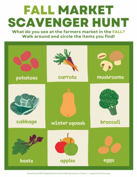 Fall (October/November/December) scavenger hunt