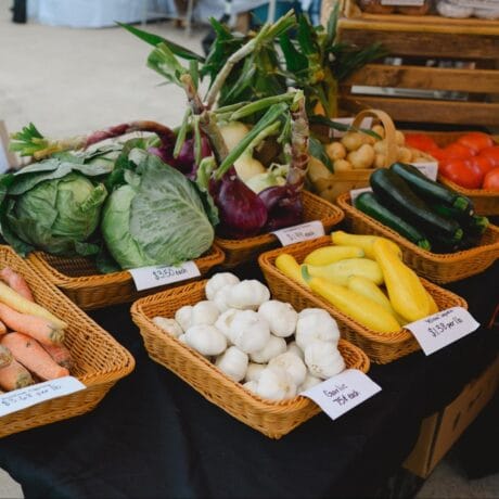 Vegetables for sale with prices