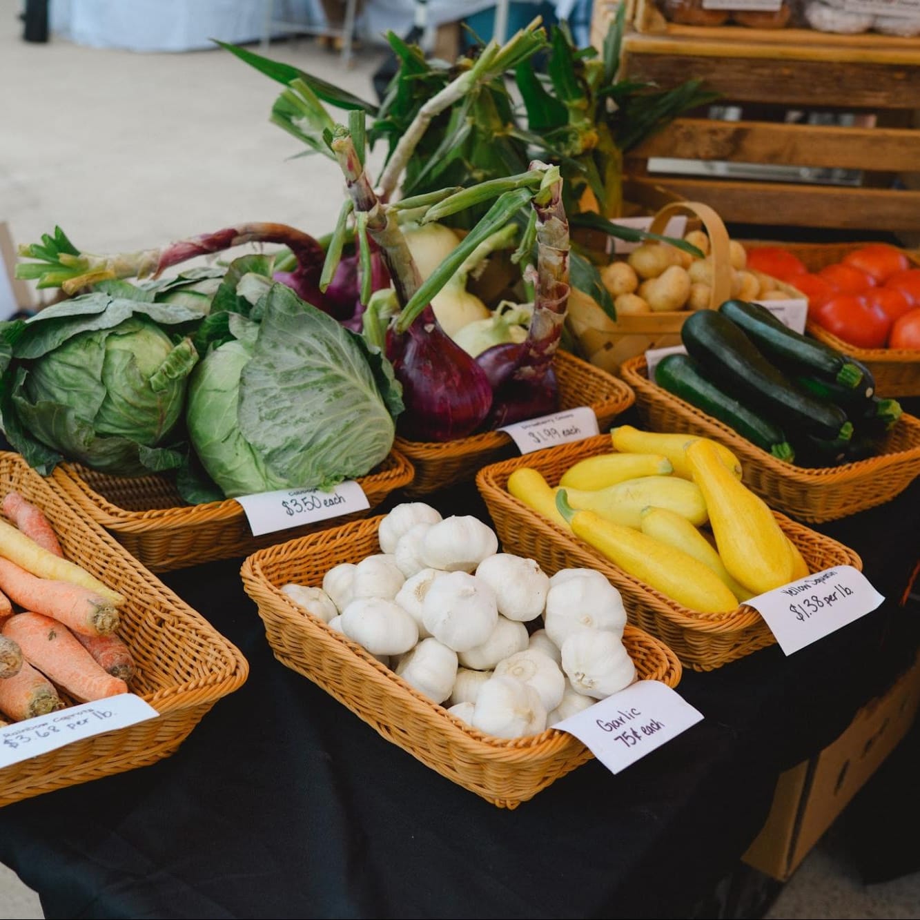 Vegetables for sale with prices