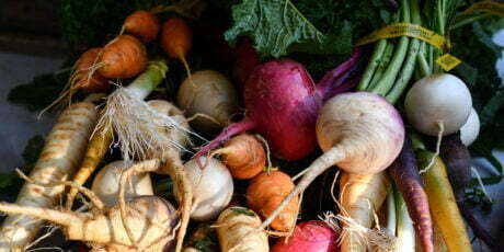 root vegetables at farmers markets